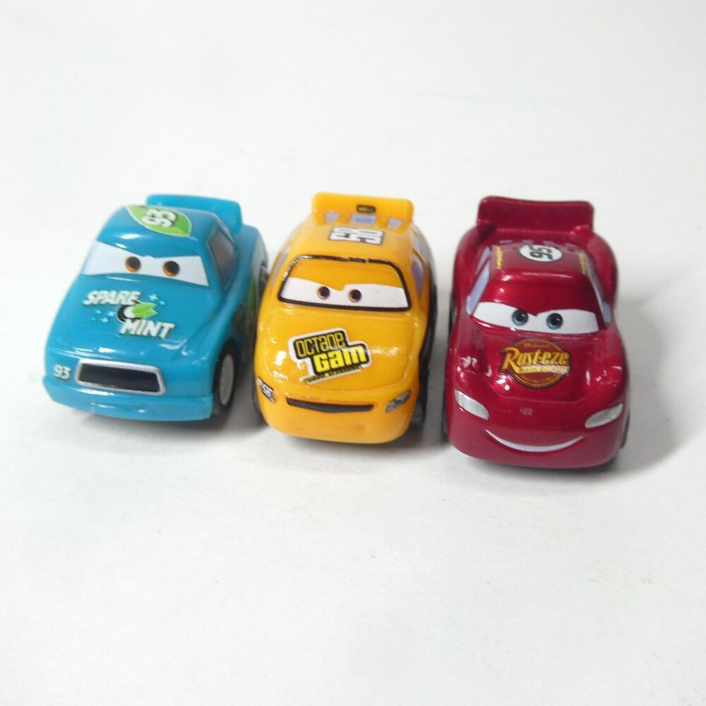 3 Disney Pixar Cars Mini Racers Octane Gain 58 Spare O Mint 93 Lightning Mcqueen